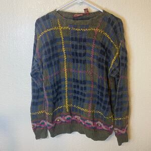 Vintage American Eagle Knit Linen Cotton Crewneck Fisherman Sweater Size Medium